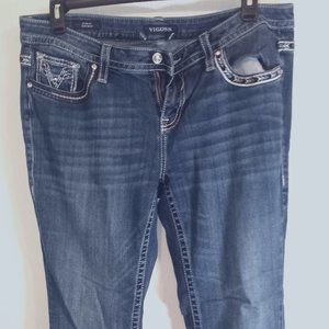 Vigoss Jeans - Women's 16 Blue Denim "The Dublin" Slim Boot - Embroidered!